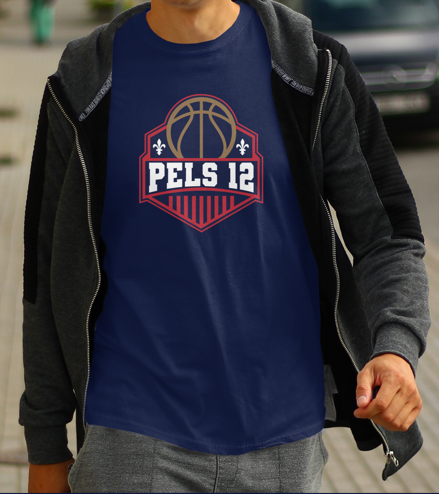 Pels 12 Basketball Fleur-de-lis Emblem T-Shirt