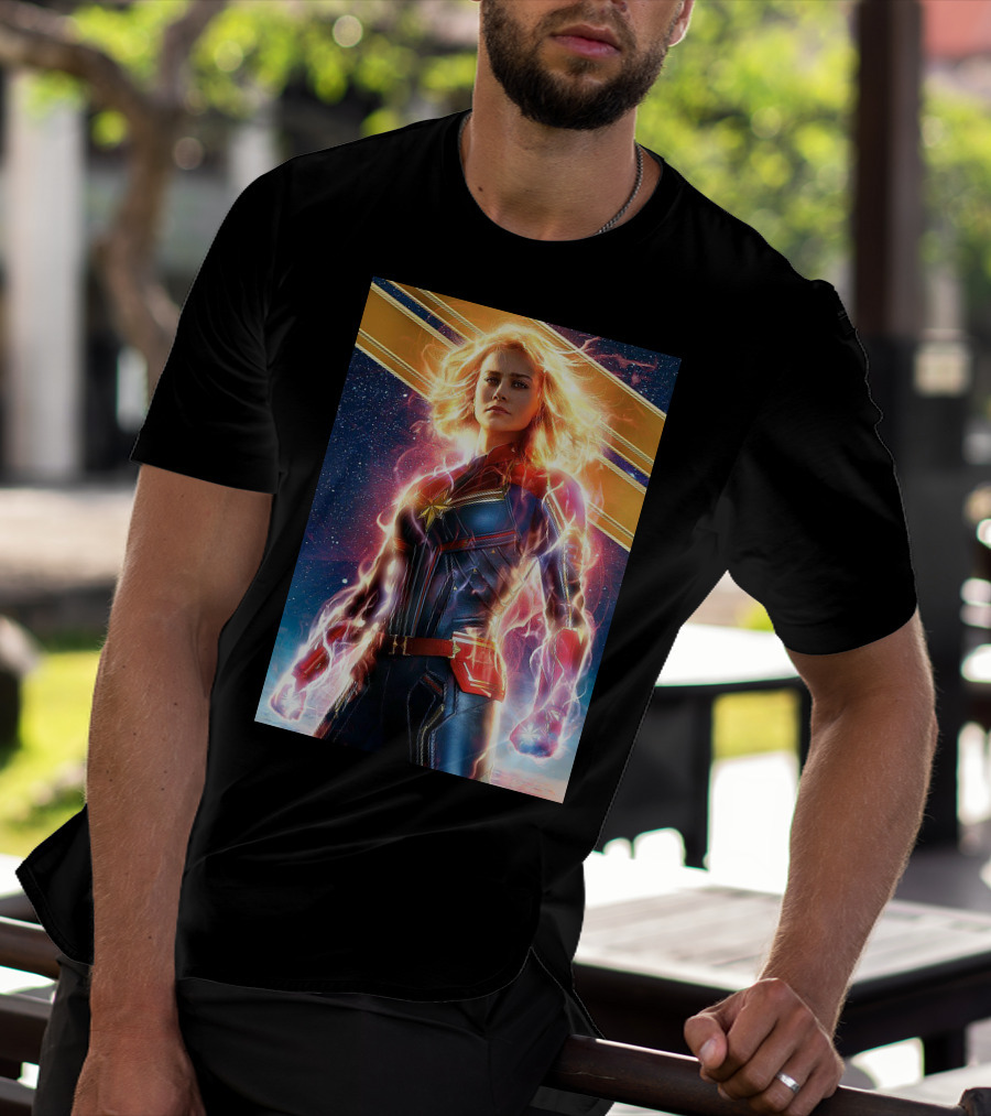 Captain Marvel Shining Heroic Power Cosmic Energy T-Shirt