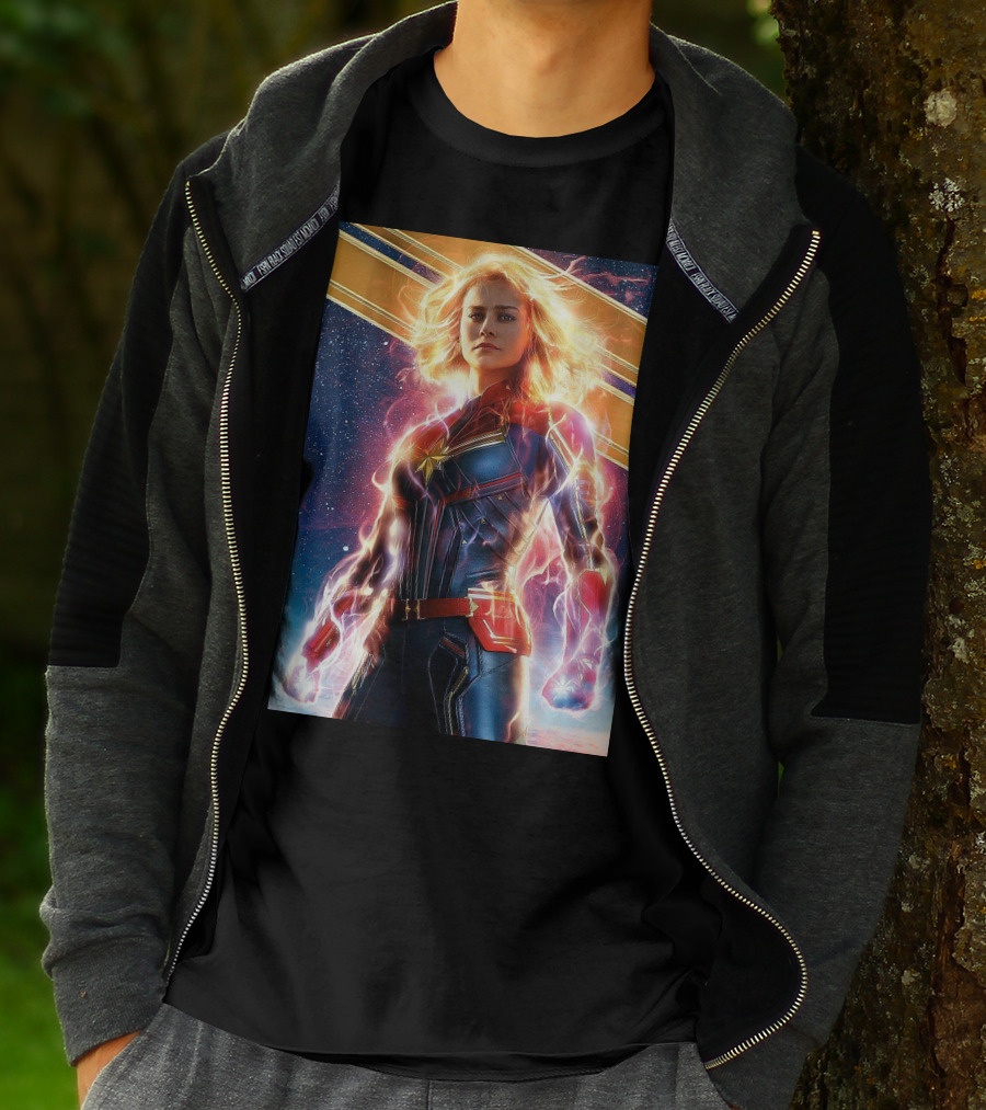 Captain Marvel Shining Heroic Power Cosmic Energy T-Shirt