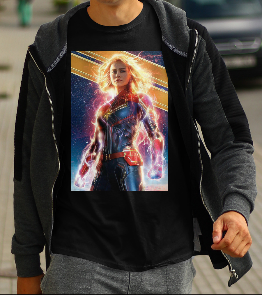 Captain Marvel Shining Heroic Power Cosmic Energy T-Shirt