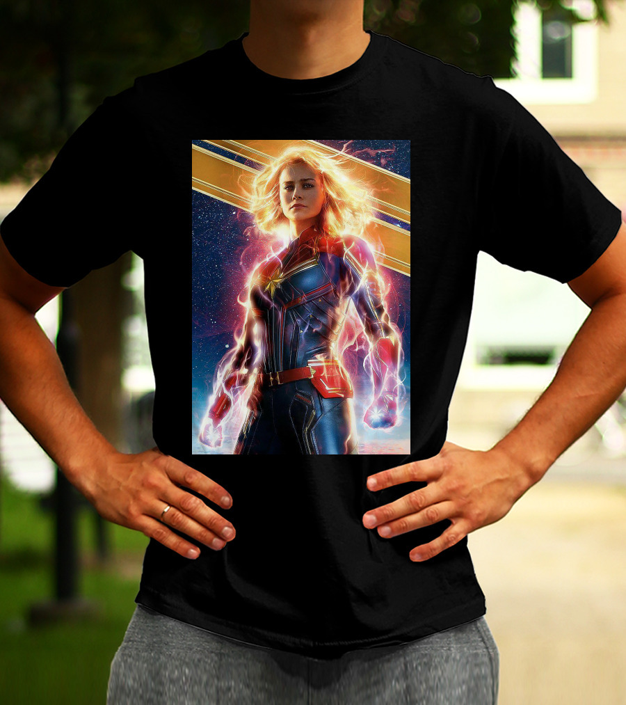 Captain Marvel Shining Heroic Power Cosmic Energy T-Shirt