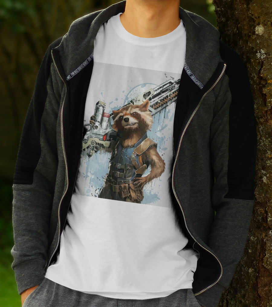 Rocket Raccoon Guardians Of The Galaxy Gun T-Shirt