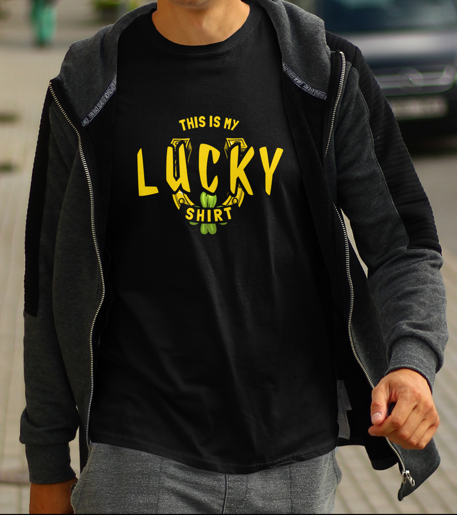 THIS IS MY LUCKY SHIRT ICONIC HORSESHOE CLOVER T-Shirt
