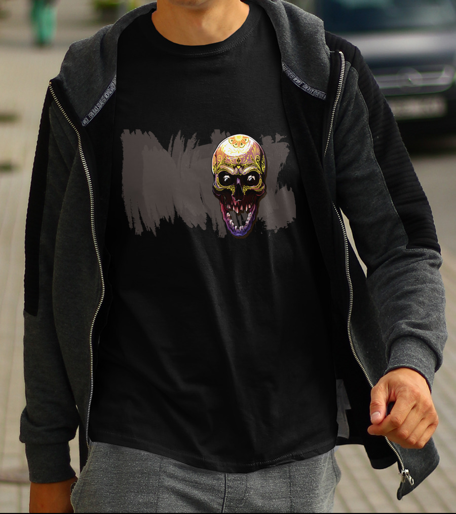 Skull Scary Horror Psychedelic T-Shirt