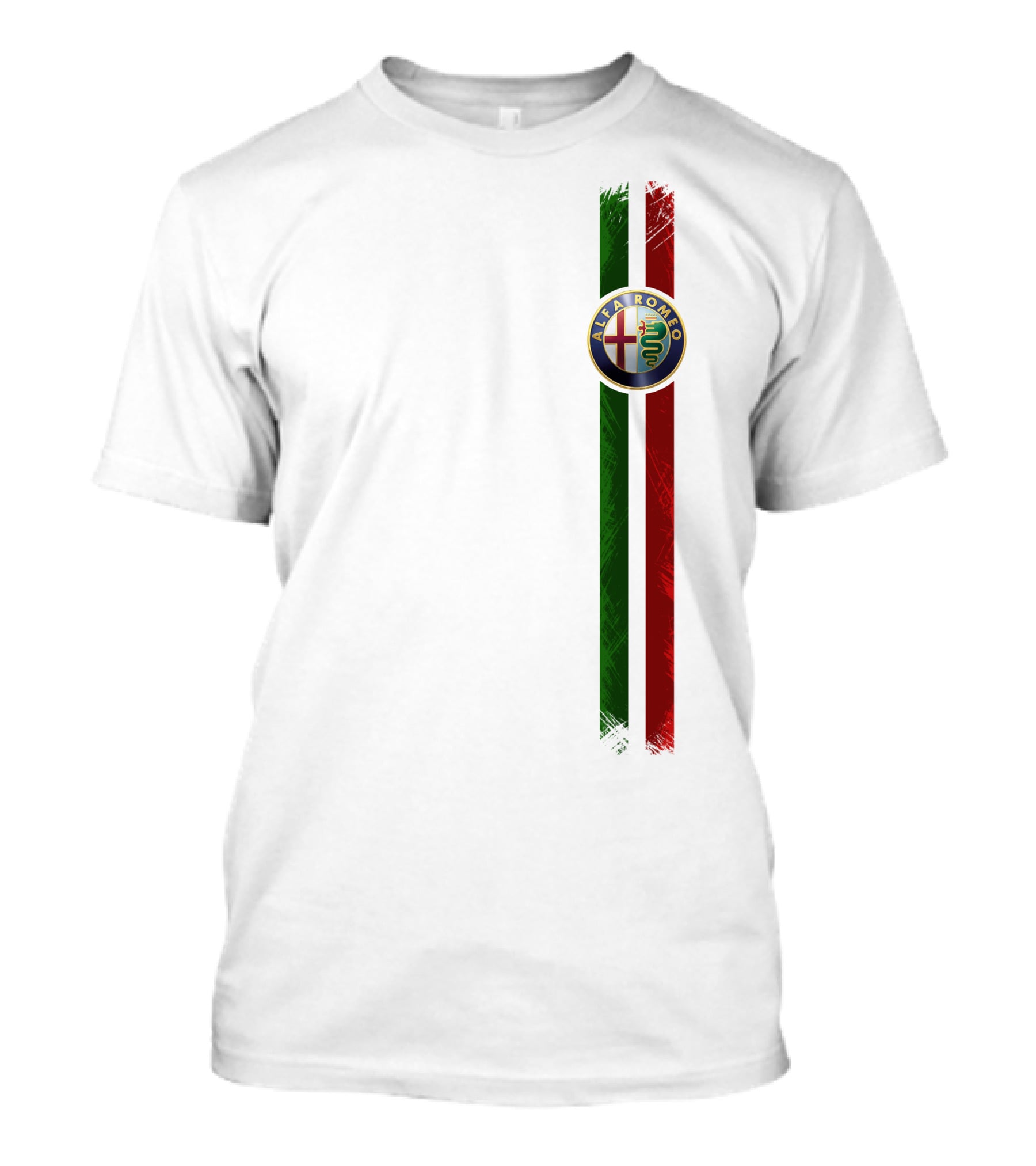 Alfa Romeo Logo With Italian Stripes T-Shirt