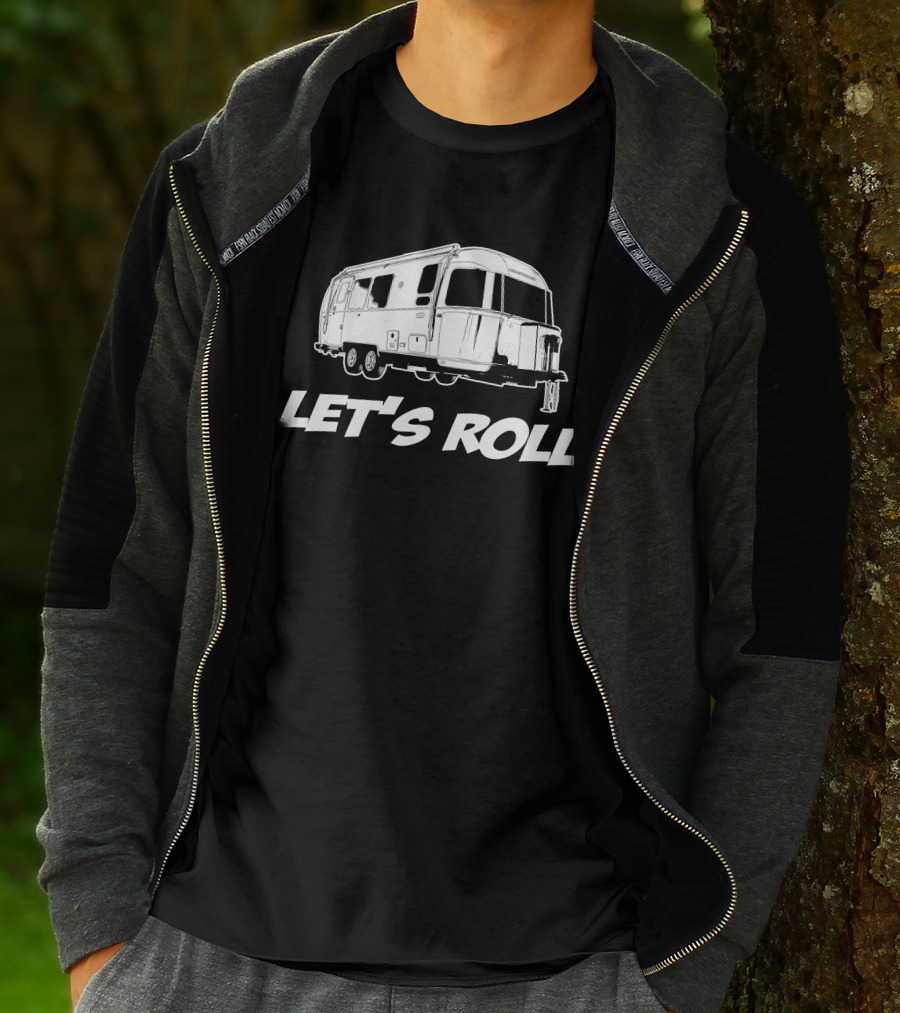 Airstream Flying Cloud 23FB Let's Roll Camper Adventure T-Shirt
