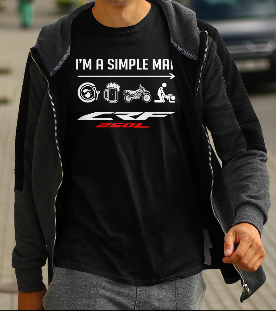 I'm A Simple Man CRF250L Motorcycle Beer Food Icons T-Shirt