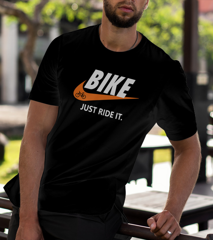 BIKE Just Ride It Swoosh Iconic Cycling T-Shirt