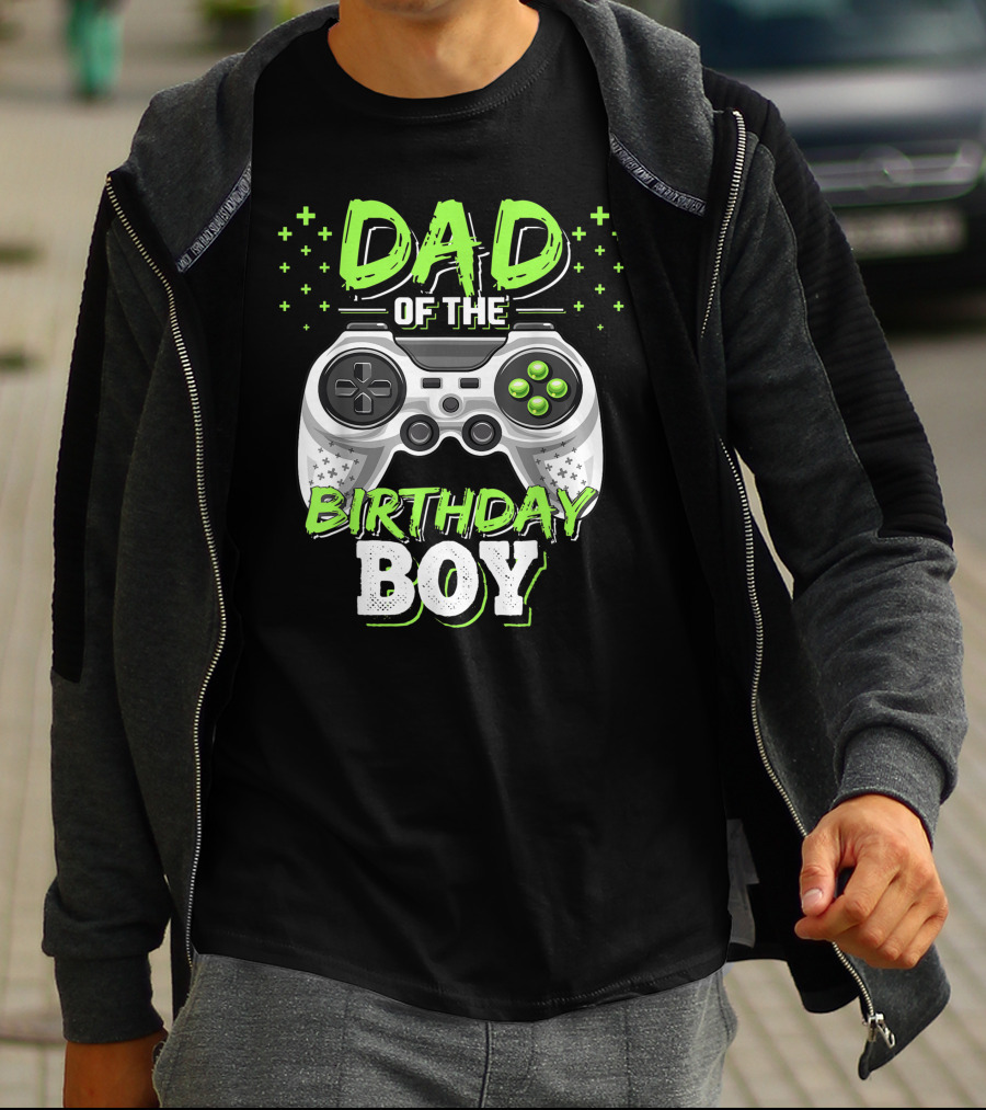 Dad Of The Birthday Boy Video Gamer Party Matching Mens T-Shirt