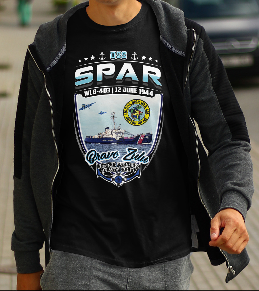 Uss Spar Wlb-403 12 June 1944 Bravo Zulu Semper Paratus Always Ready T-Shirt