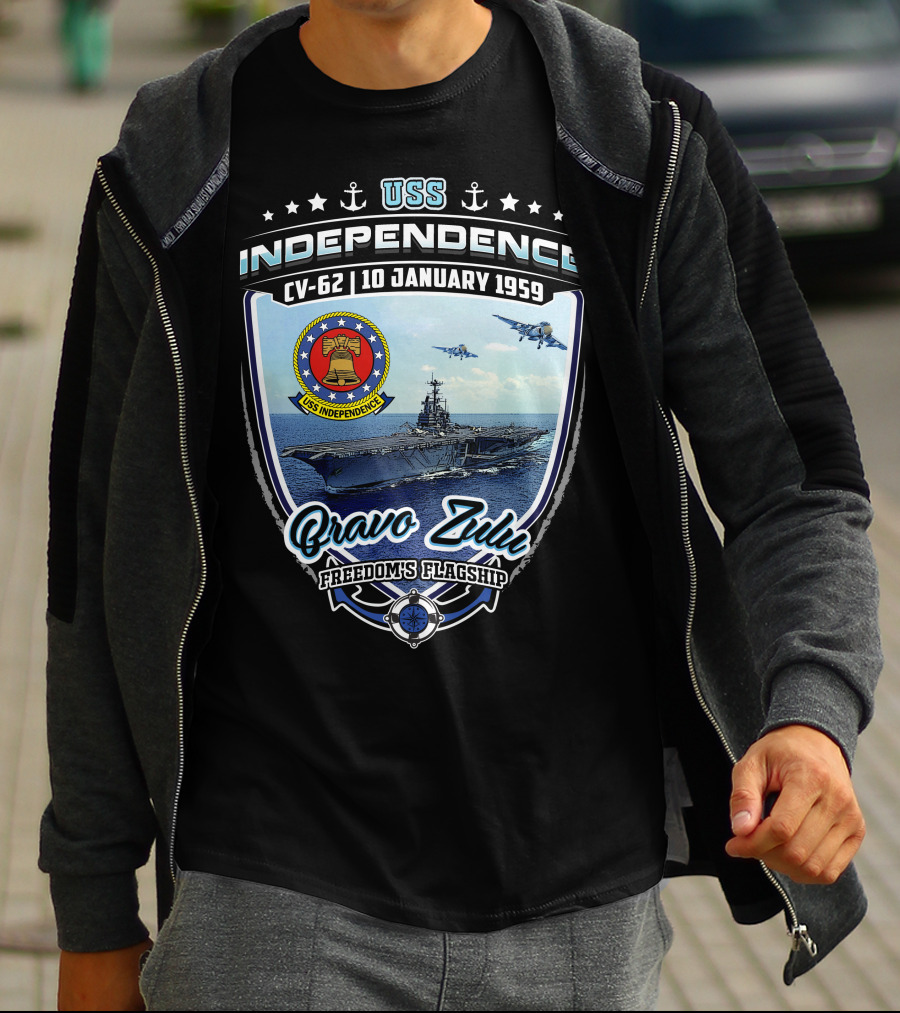 Uss Independence Cv-62 Bravo Zulu Freedom's Flagship 10 January 1959 T-Shirt