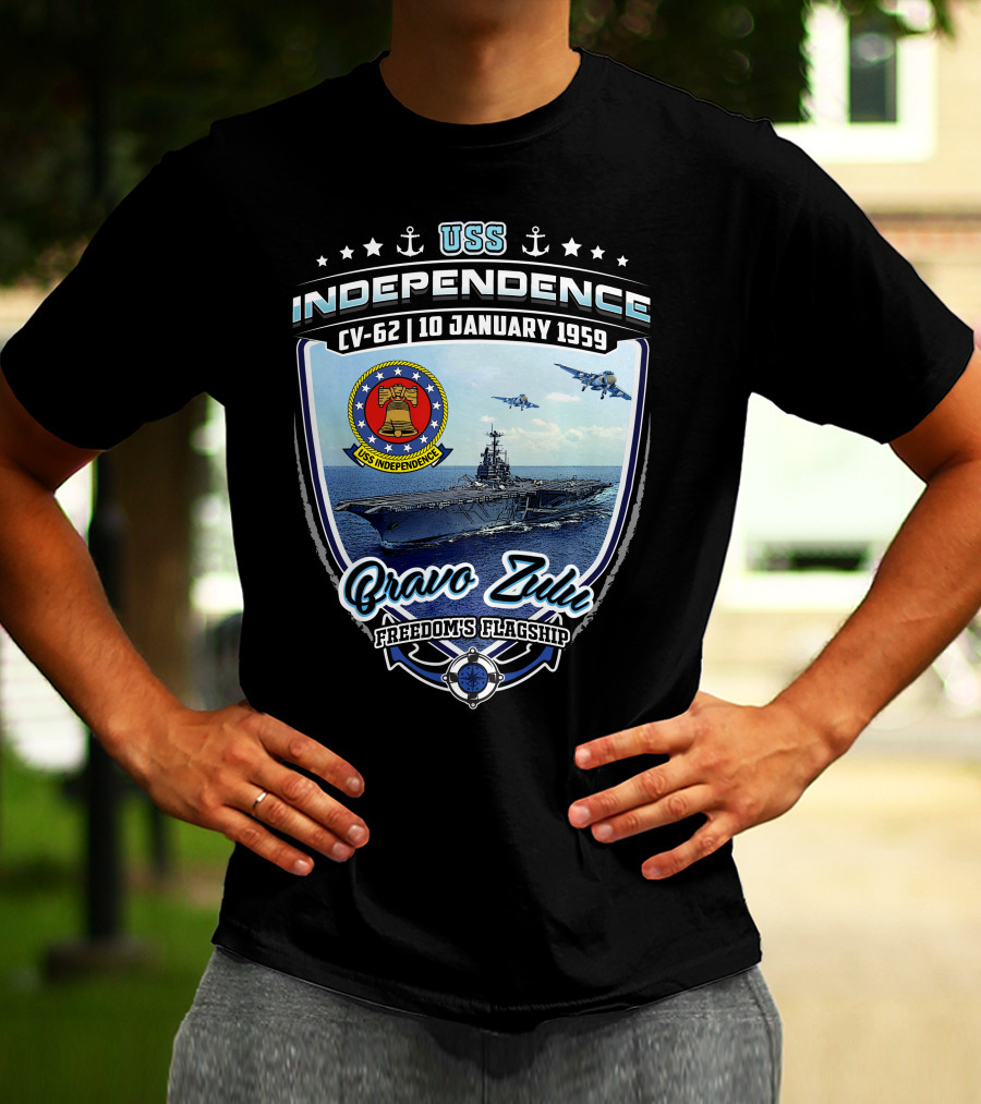 Uss Independence Cv-62 Bravo Zulu Freedom's Flagship 10 January 1959 T-Shirt