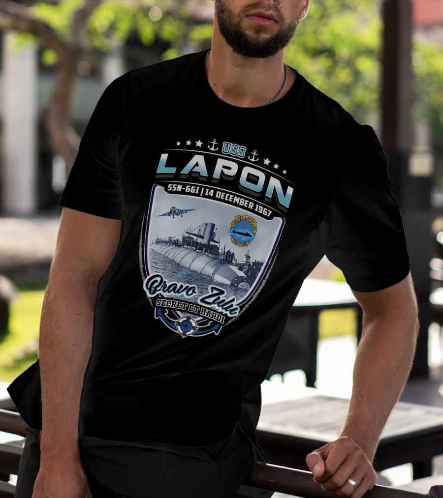 Uss Lapon Ssn-661 Bravo Zulu Secret Et Hardi 14 December 1967 T-Shirt