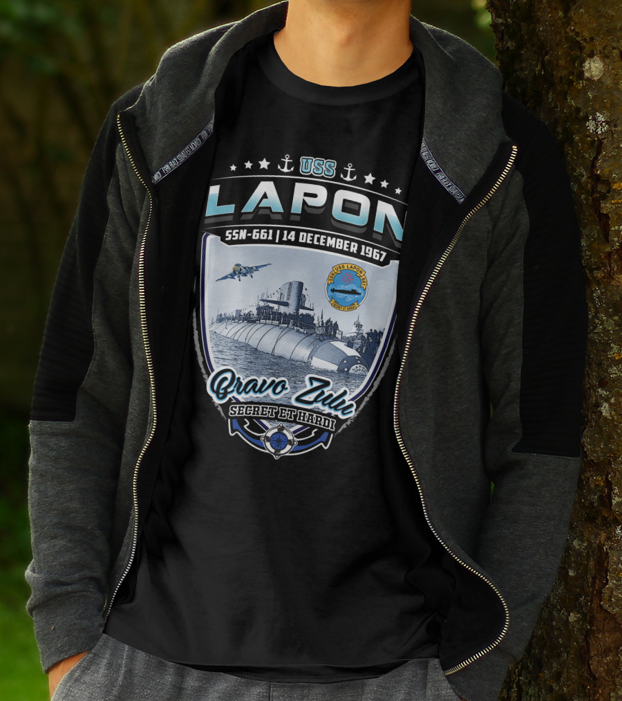 Uss Lapon Ssn-661 Bravo Zulu Secret Et Hardi 14 December 1967 T-Shirt