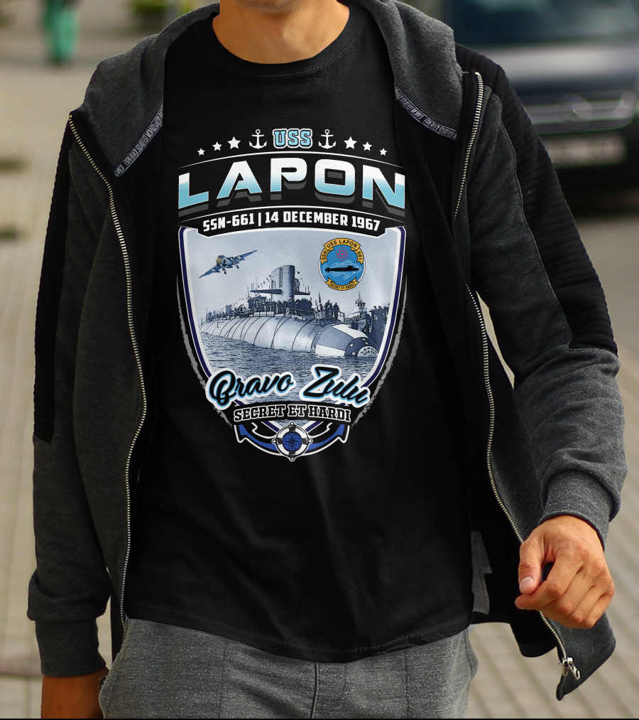 Uss Lapon Ssn-661 Bravo Zulu Secret Et Hardi 14 December 1967 T-Shirt