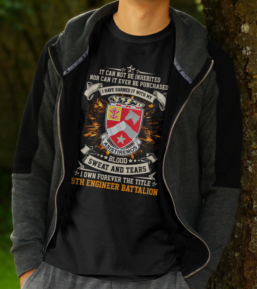 9Th Engineer Battalion Blood Sweat And Tears Asistiremos T-Shirt