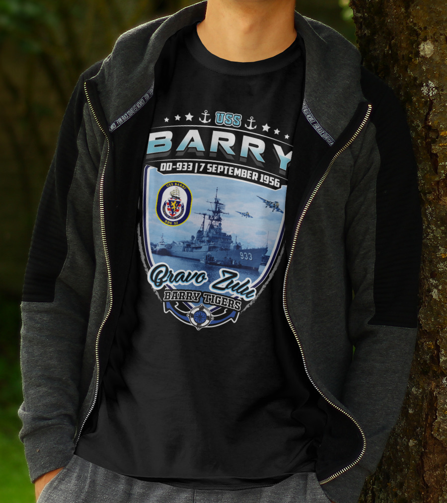 Uss Barry Dd-933 7 September 1956 Bravo Zulu Barry Tigers T-Shirt