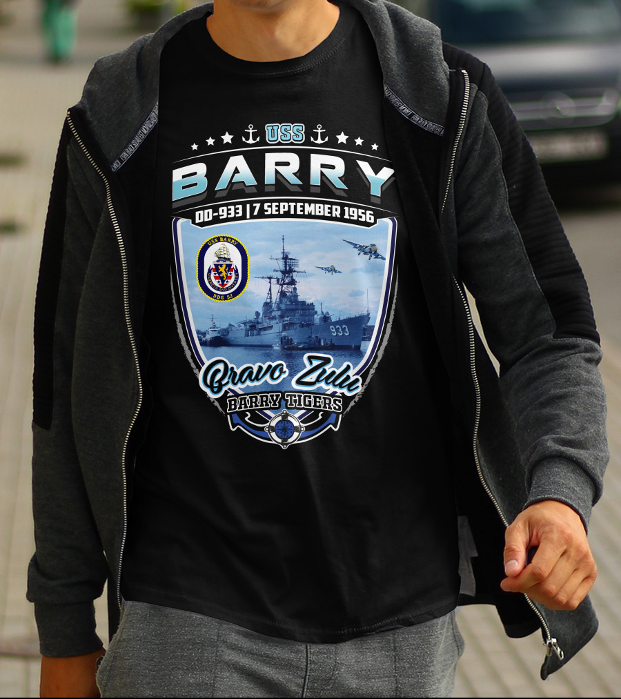 Uss Barry Dd-933 7 September 1956 Bravo Zulu Barry Tigers T-Shirt