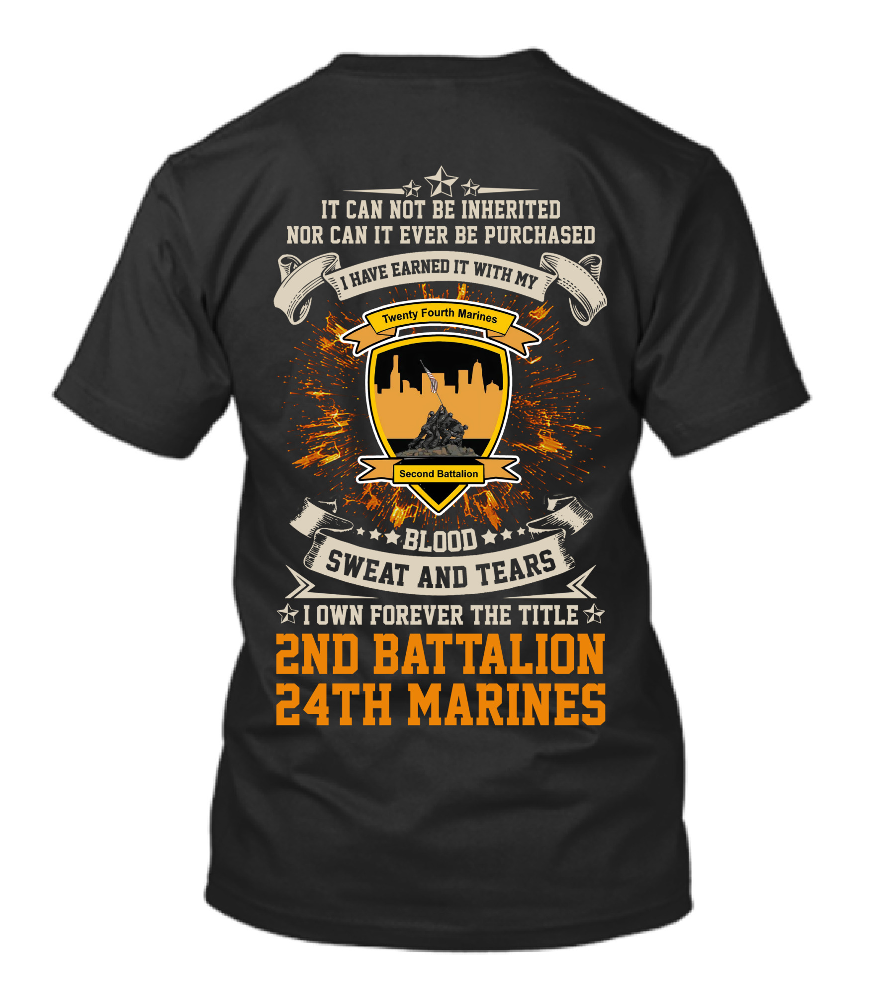 2Nd Battalion 24Th Marines Blood Sweat And Tears Forever The Title T-Shirt