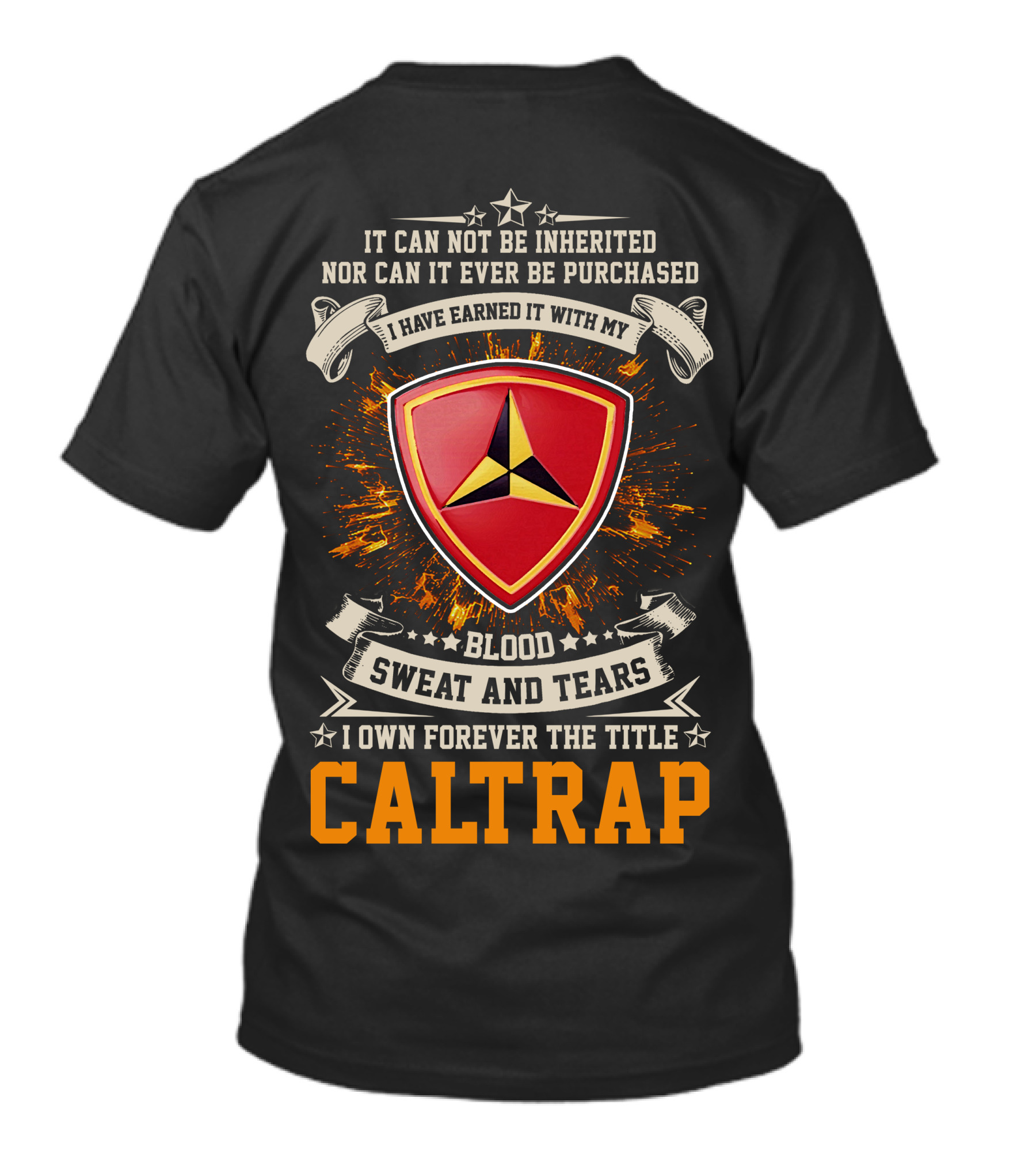 3rd Marine Division Blood Sweat And Tears Caltrap T-Shirt