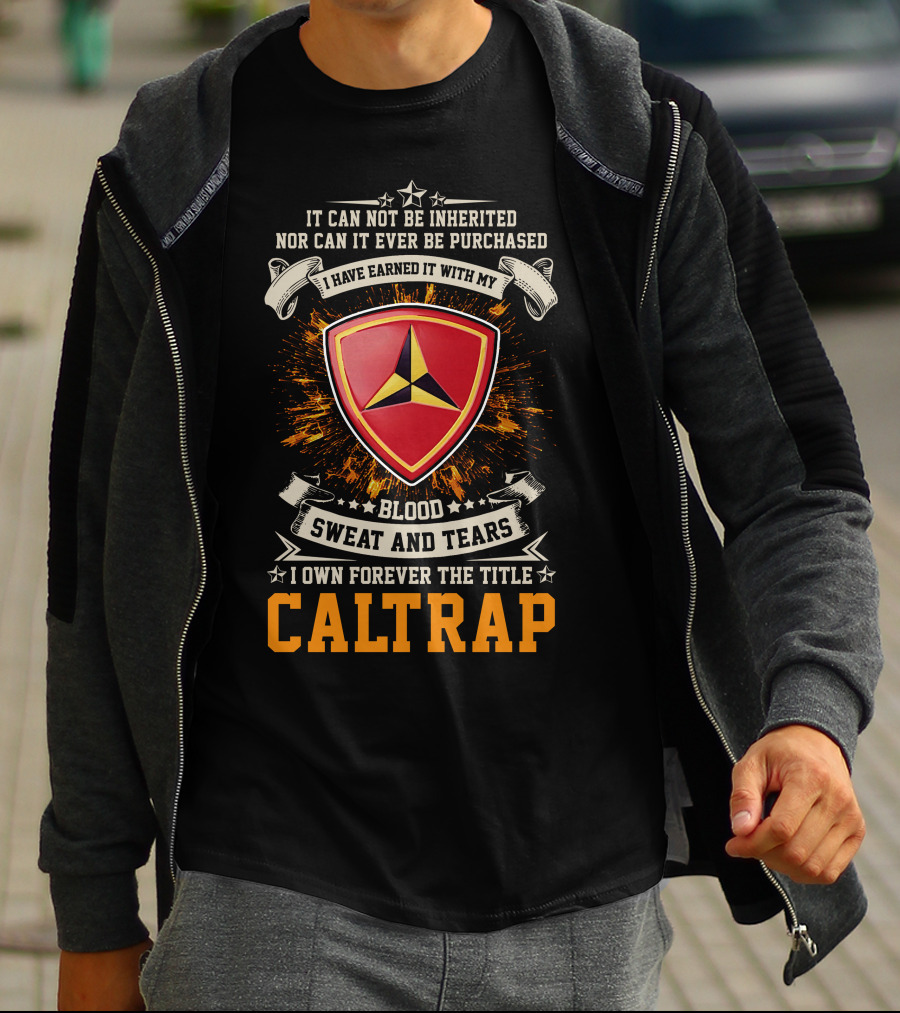 3rd Marine Division Blood Sweat And Tears Caltrap T-Shirt