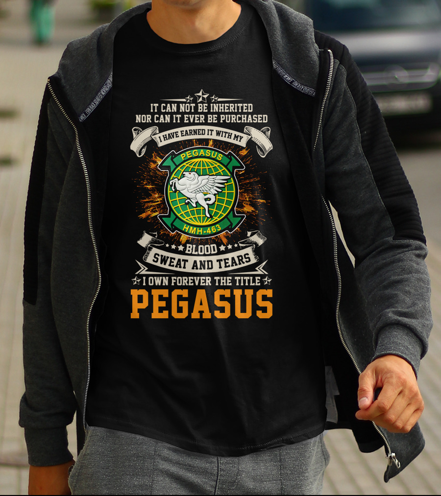 Pegasus Hmh-463 Blood Sweat And Tears Earned Title T-Shirt
