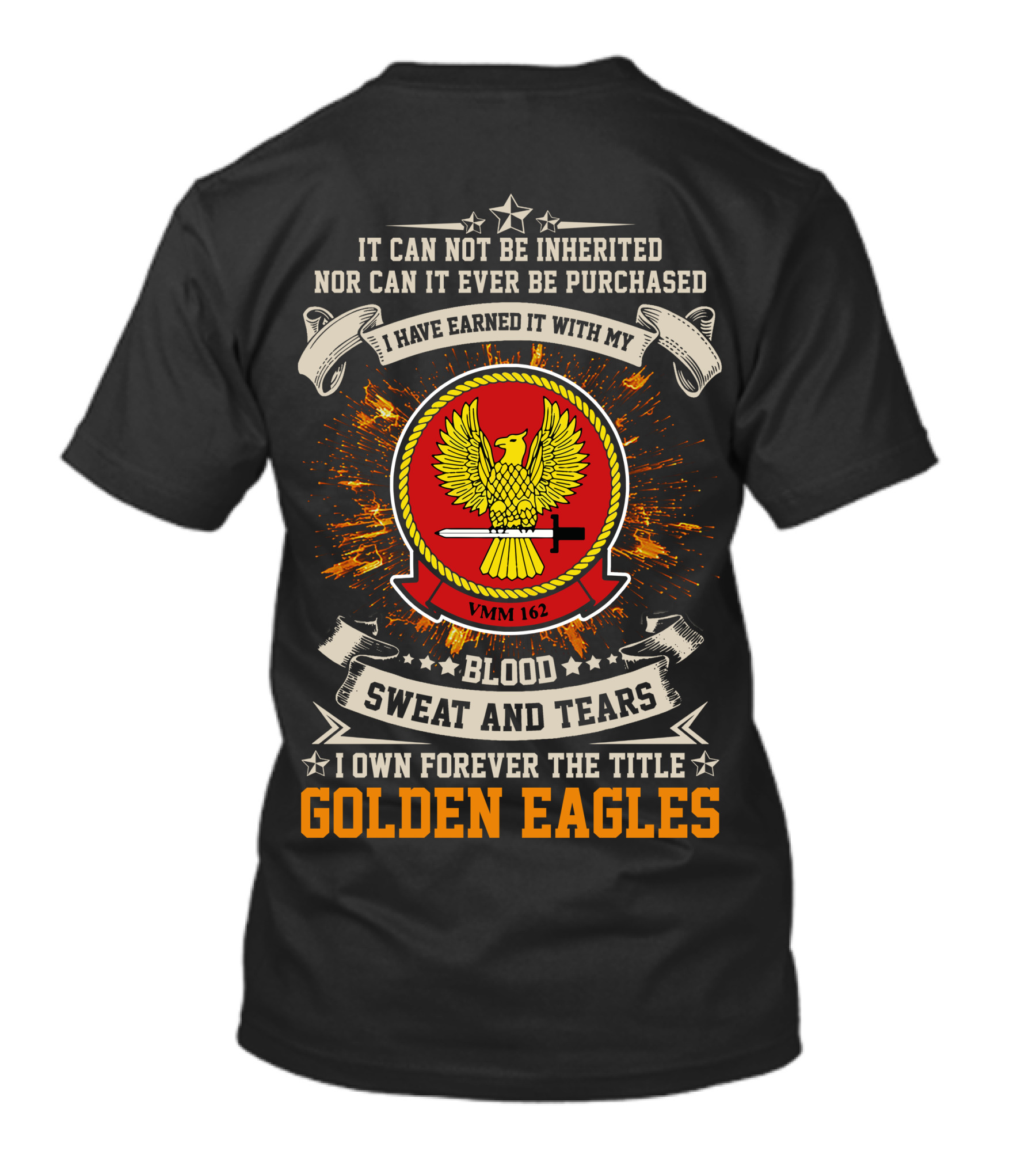 VMM 162 Golden Eagles Blood Sweat And Tears Motto T-Shirt