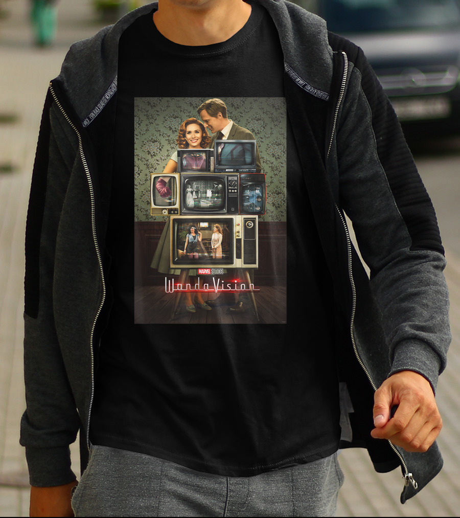 Marvel Studios WandaVision WandaVision Through The Years Retro TV Collage T-Shirt