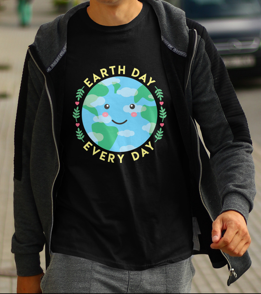 Earth Day Every Day Cute Kawaii Planet Love The Environment T-Shirt