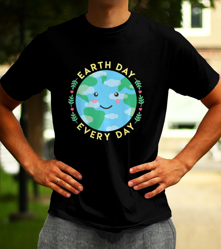 Earth Day Every Day Cute Kawaii Planet Love The Environment T-Shirt