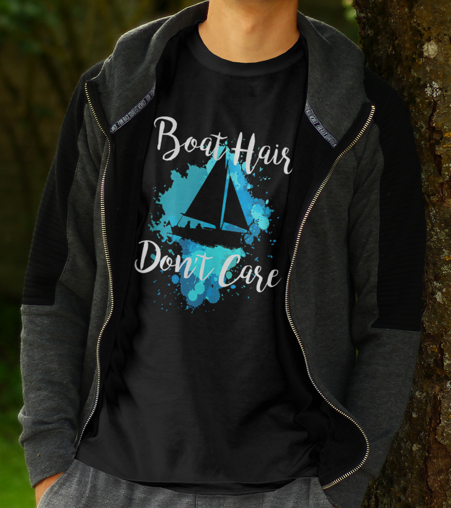 Boat Hair Don't Care Sailboat Funny Beach Ocean Lover Women's T-Shirt