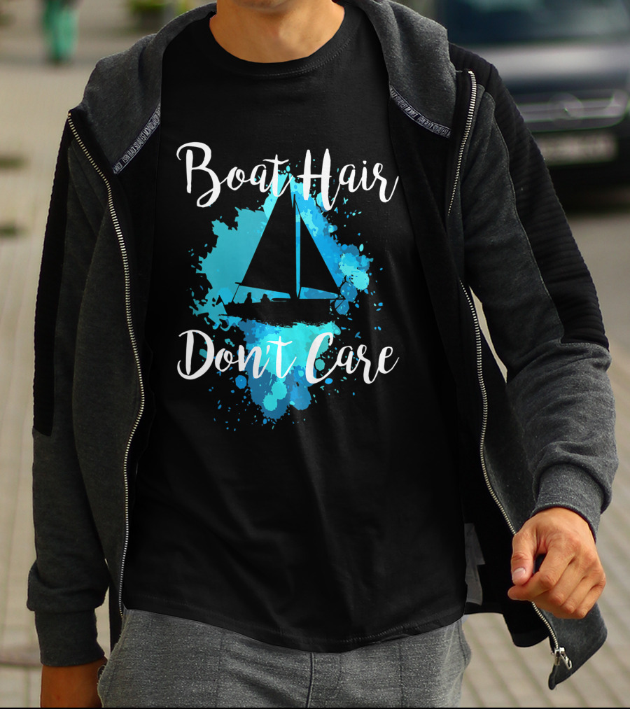 Boat Hair Don't Care Sailboat Funny Beach Ocean Lover Women's T-Shirt
