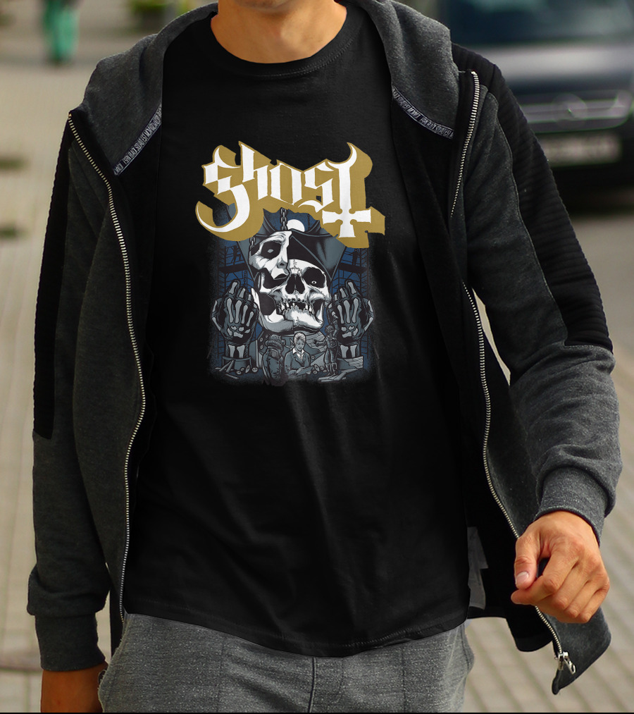 Ghost Impera Skull In Construction Scene T-Shirt