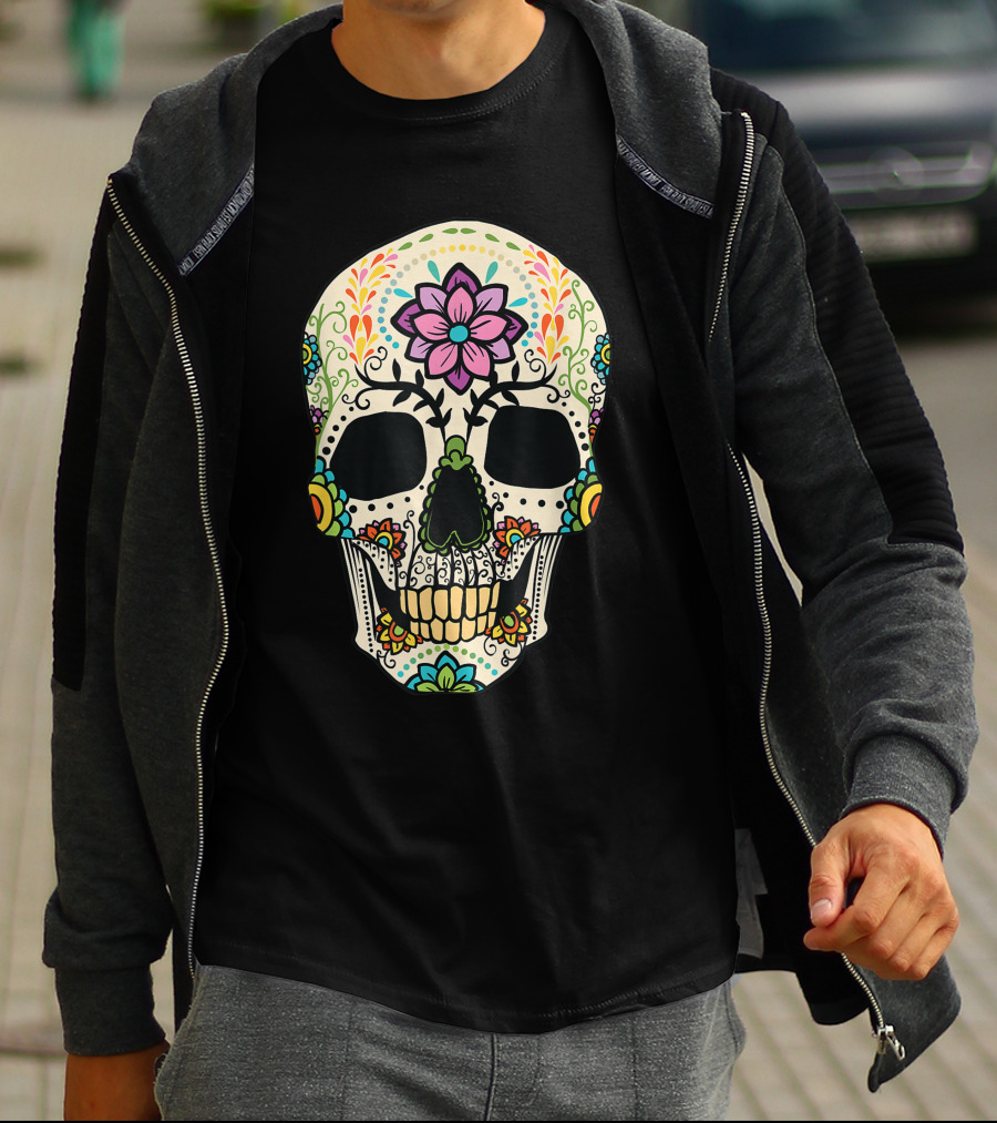 Sugar Skull Dia De Muertos Halloween Costume Day Dead T-Shirt