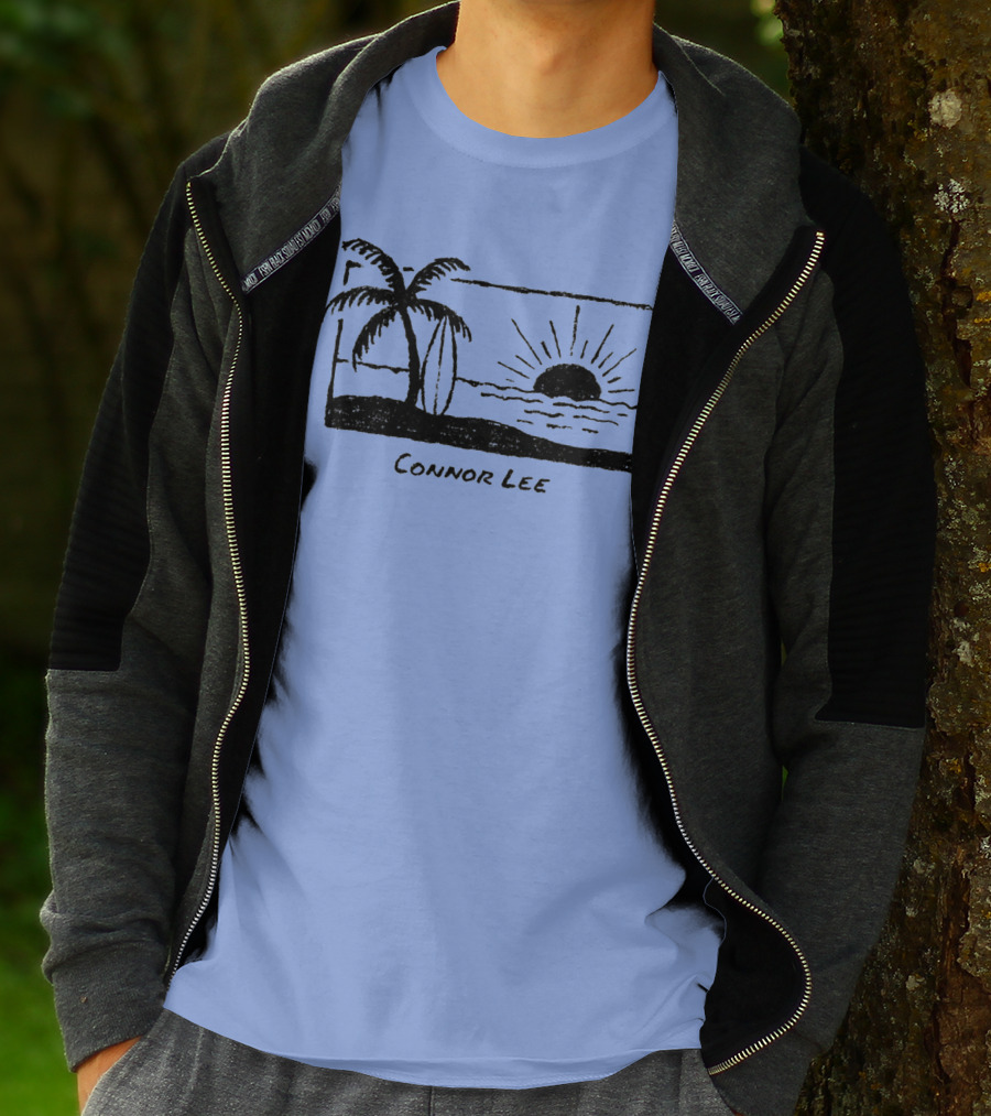 Connor Lee Palm Sunset Ocean Scene T-Shirt