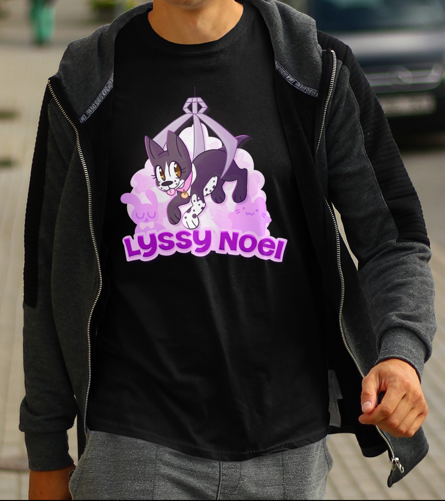 Lyssy Noel Cartoon Cat With Rabbits And Crystals T-Shirt