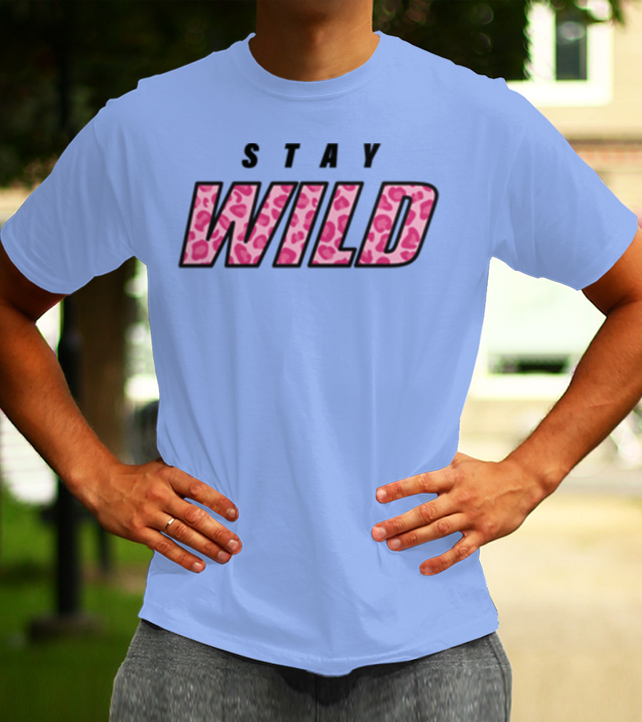 STAY WILD Leopard Print T-Shirt