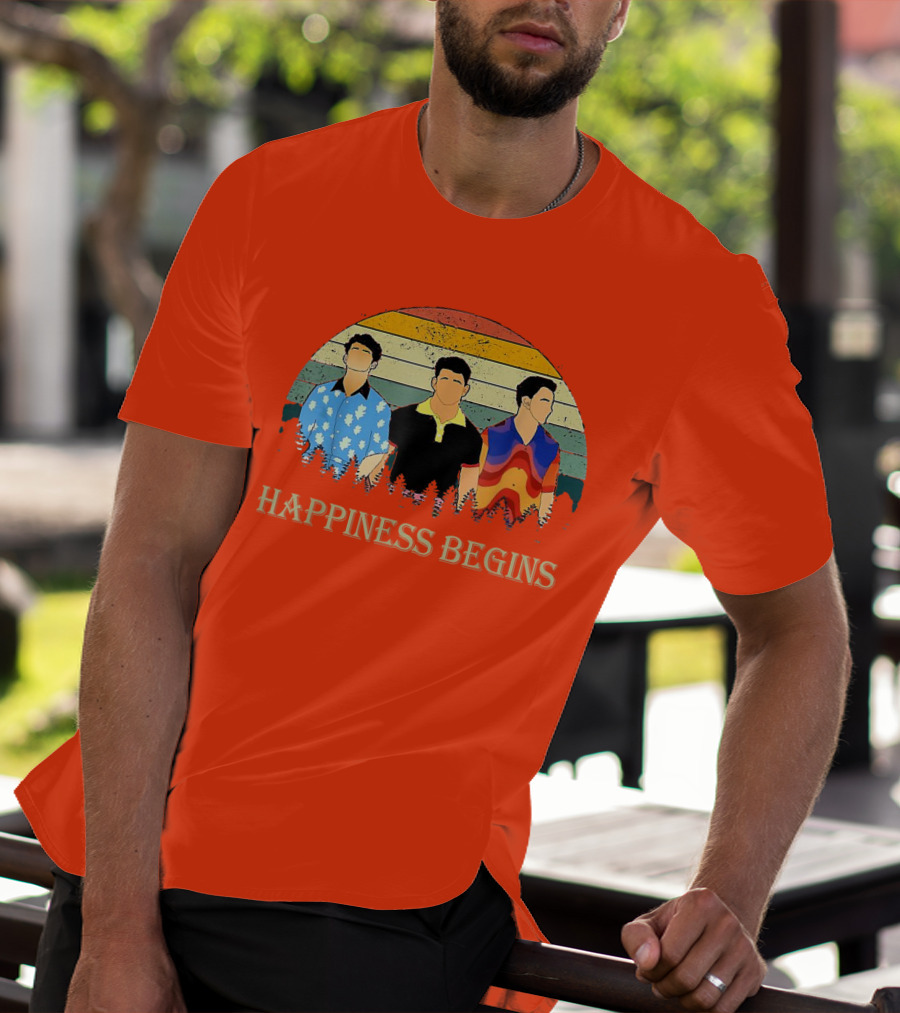 Retro Vintage Jonas Cool Brothers Happiness Begins Tour T-Shirt