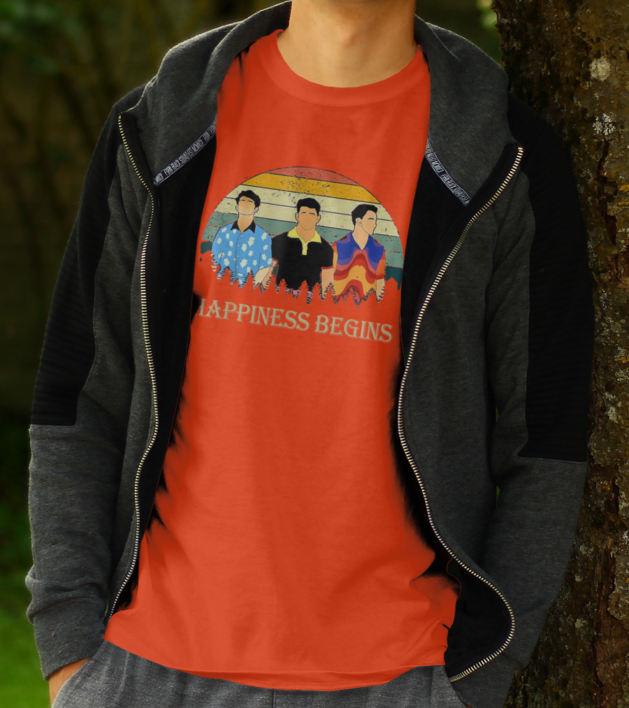 Retro Vintage Jonas Cool Brothers Happiness Begins Tour T-Shirt