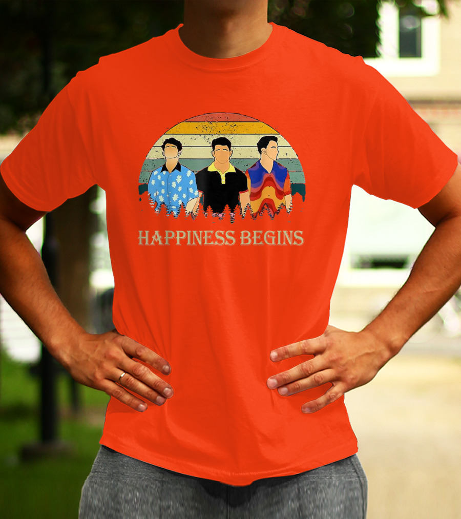Retro Vintage Jonas Cool Brothers Happiness Begins Tour T-Shirt