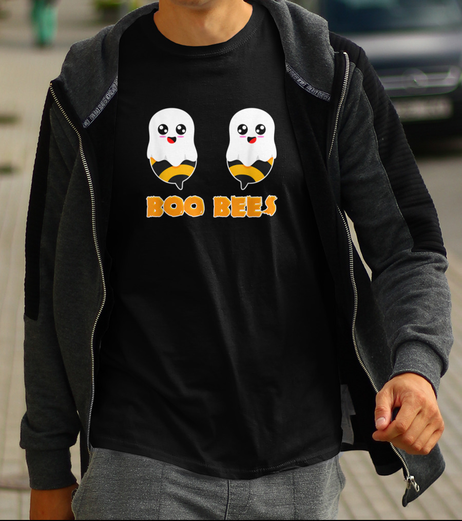 BOO BEES Couples Halloween Ghost Bee Pun T-Shirt