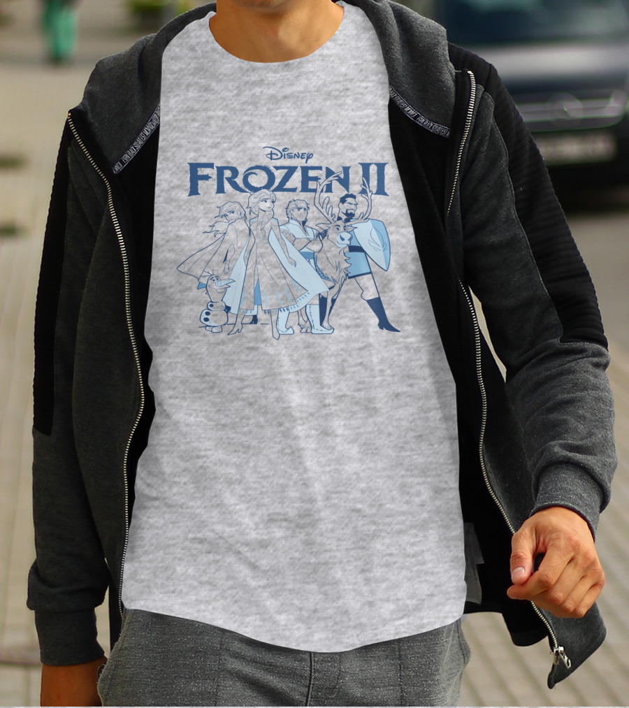 Disney Frozen II Anna Elsa Olaf Kristoff Sven Group Image T-Shirt