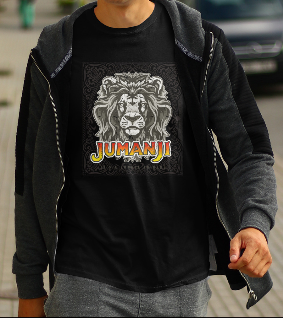 Jumanji It's A Jungle In Here Distressed Lion T-Shirt