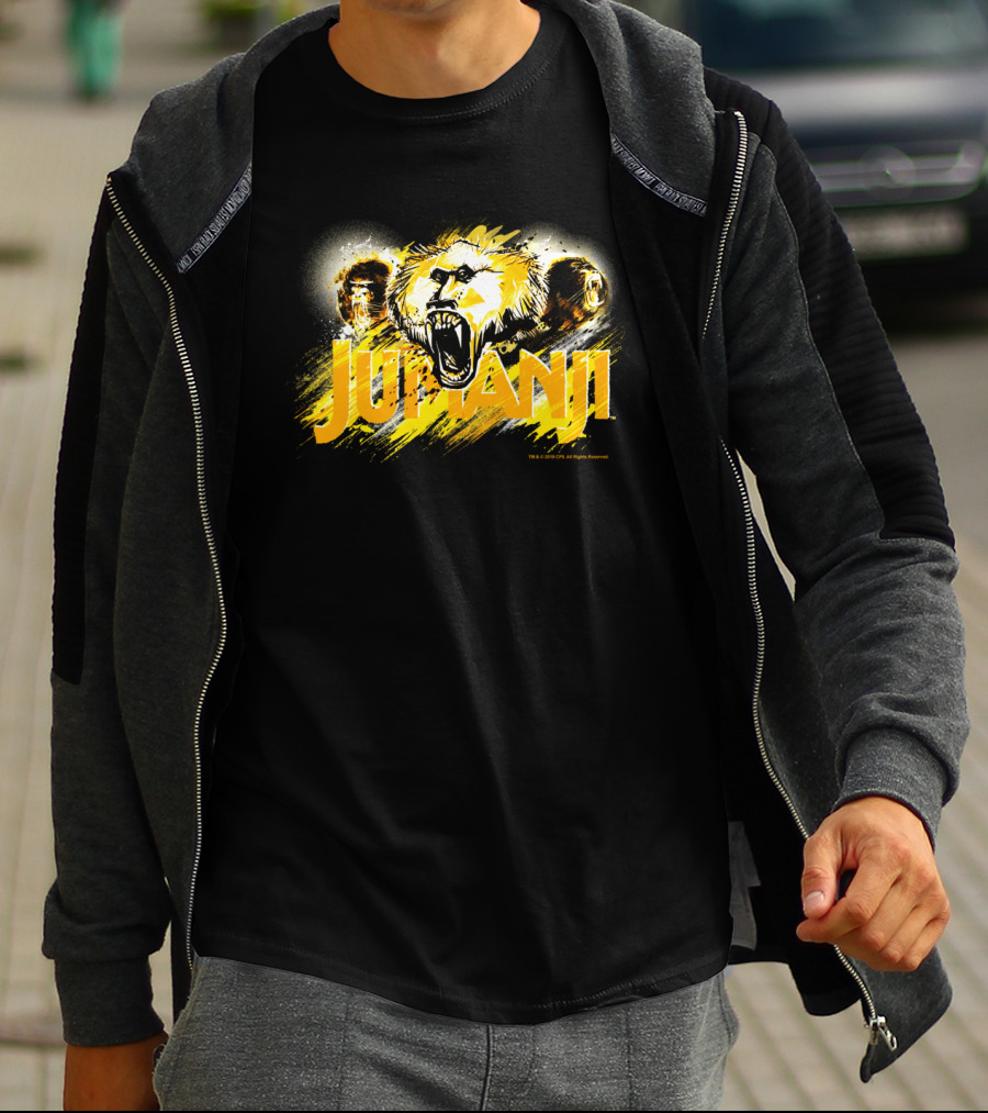 Jumanji Baboon Triple Threat Orange Burst T-Shirt