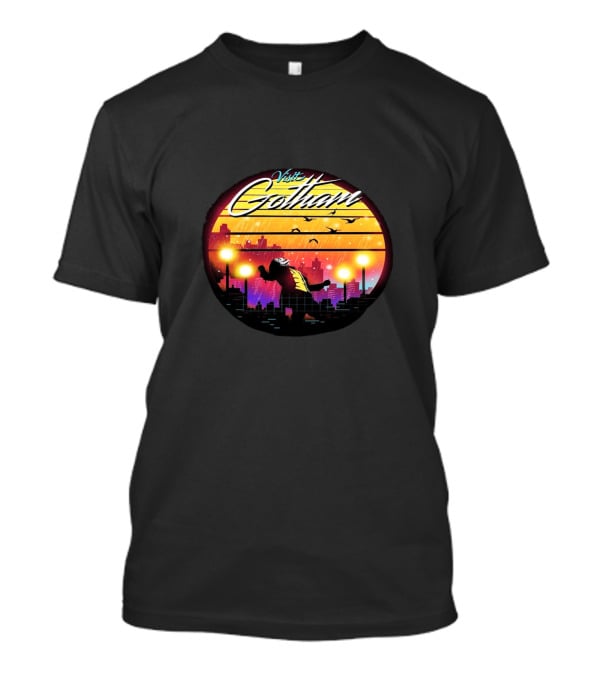 Visit Gotham Joker Am I Crazy Or Is It Just Me Retro Cityscape T-Shirt