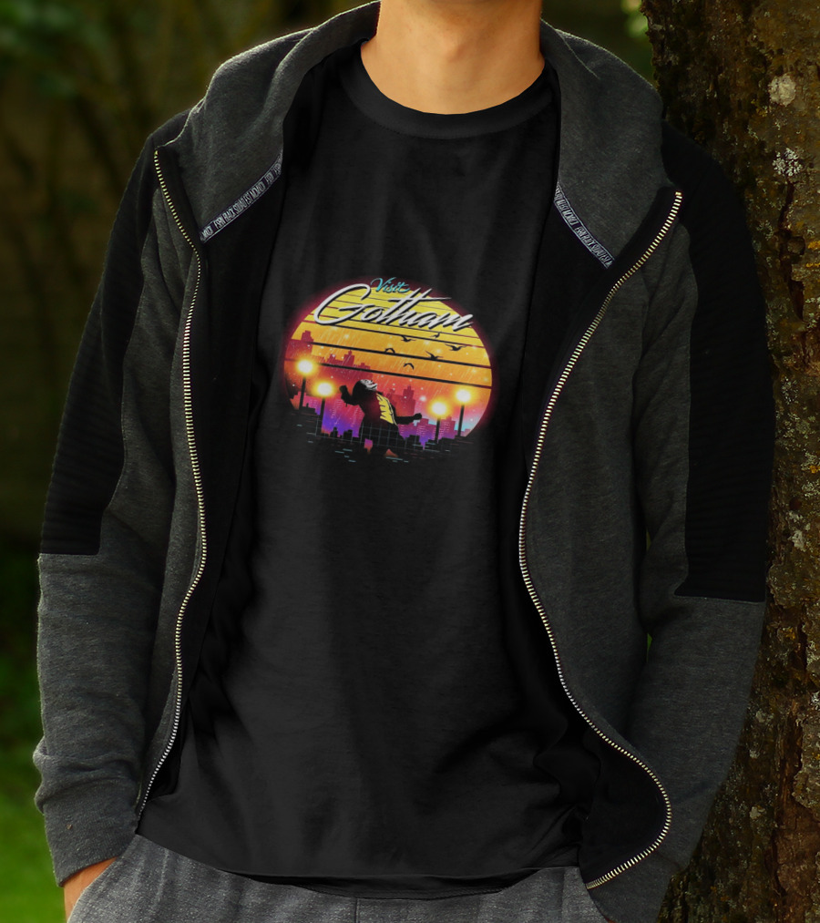Visit Gotham Joker Am I Crazy Or Is It Just Me Retro Cityscape T-Shirt