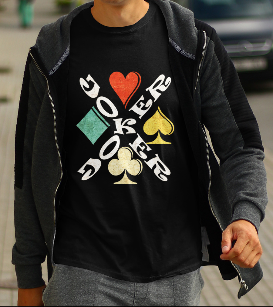 Joker Playing Cards Heart Spade Diamond Club T-Shirt