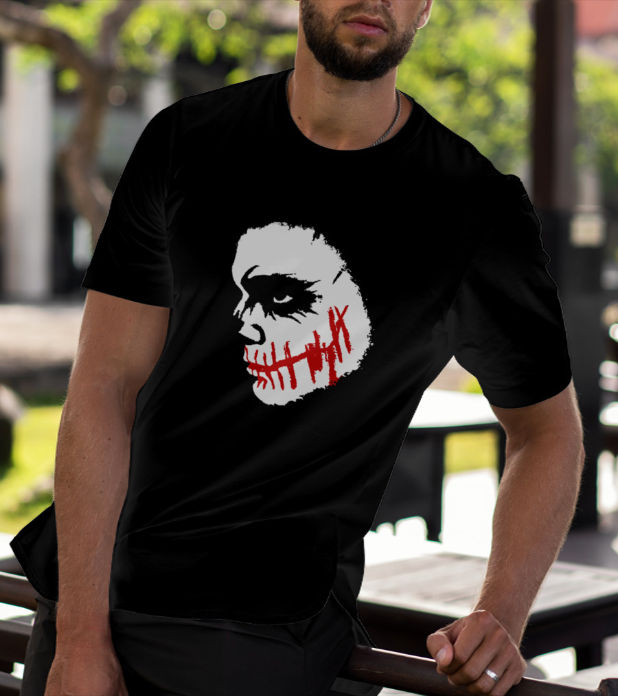 Scary Face Clown Joker Dark Grunge Red Smear T-Shirt