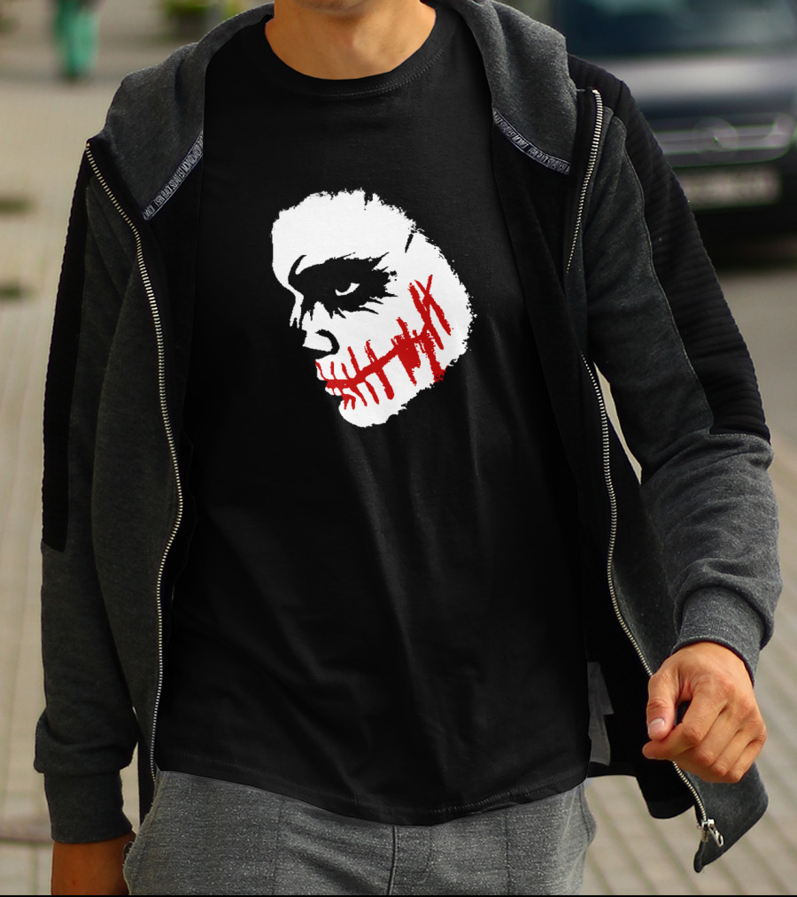 Scary Face Clown Joker Dark Grunge Red Smear T-Shirt