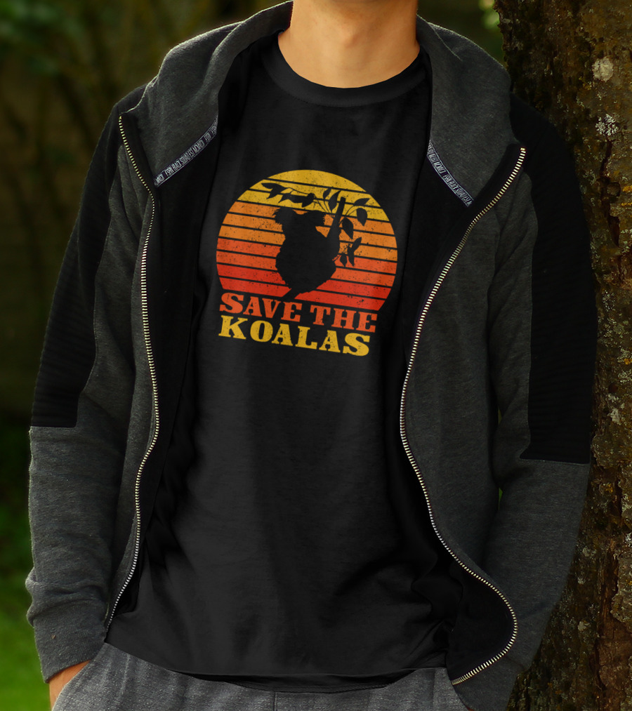Save The Koalas Retro Sunset T-Shirt